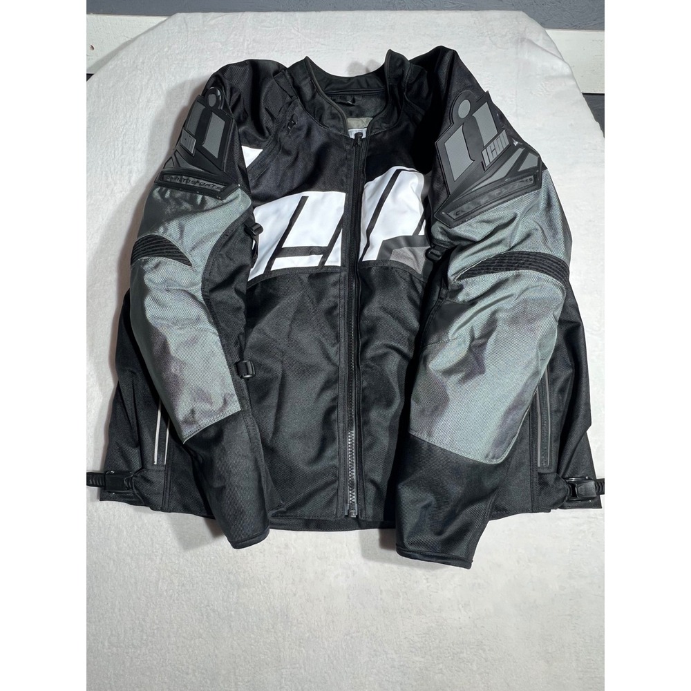 Icon Automag 2 CE Armored Motorcycle Jacket Men's XXL Black Grey Textile Liner